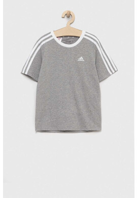 adidas Детска памучна тениска G 3S BF в сиво - Pepit.bg