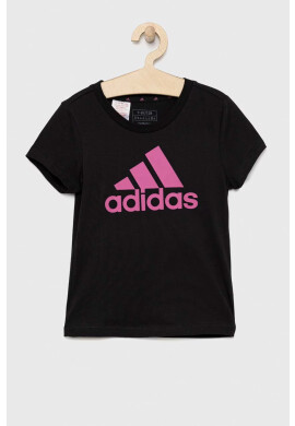 adidas Детска памучна тениска G BL в черно - Pepit.bg