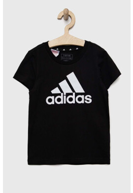 adidas Детска памучна тениска G BL в черно - Pepit.bg