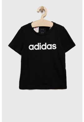 adidas Детска памучна тениска G LIN в черно - Pepit.bg