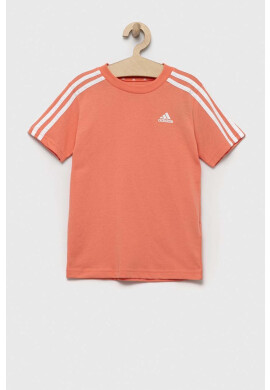 adidas Детска памучна тениска U 3S в оранжево с апликация - Pepit.bg
