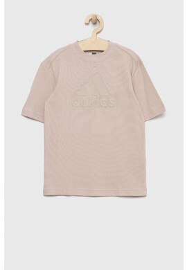 adidas Детска памучна тениска U FI в бежово с апликация - Pepit.bg