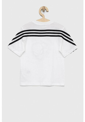 adidas Детска памучна тениска x Marvel в бяло с принт - Pepit.bg