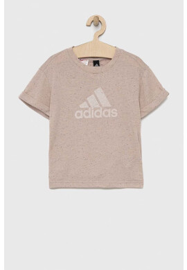 adidas Детска тениска G FI BL в бежово с десен - Pepit.bg