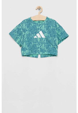 adidas Детска тениска G TI AOP TEE в тюркоазено - Pepit.bg