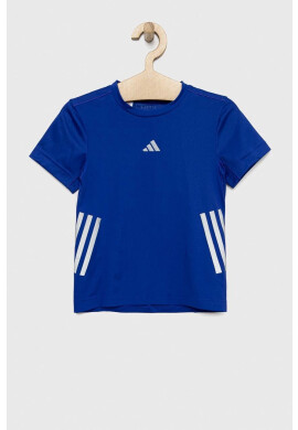 adidas Детска тениска U RUN 3S в синьо с принт - Pepit.bg