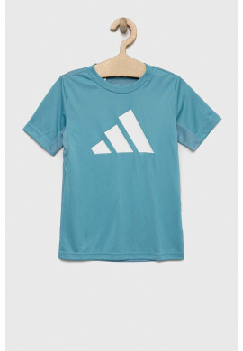adidas Детска тениска U TR-ES LOGO в тюркоазено с принт - Pepit.bg