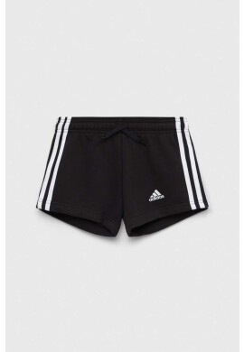 adidas Детски къси панталони G 3S в черно с десен с регулируема талия - Pepit.bg