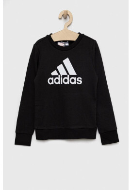 adidas Детски памучен суичър G BL в черно с принт - Pepit.bg