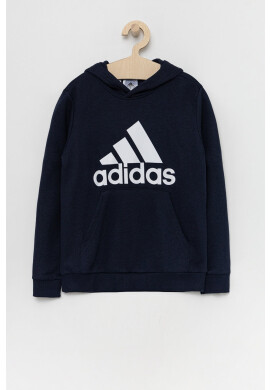adidas Детски суичър в черно с качулка с принт - Pepit.bg