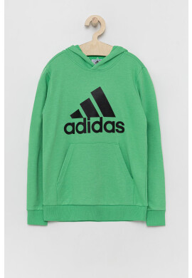 adidas Детски суичър в черно с качулка с апликация - Pepit.bg