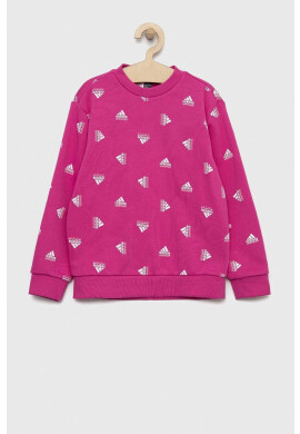 adidas Детски суичър G BLUV в розово с десен - Pepit.bg