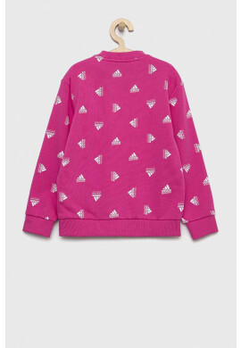 adidas Детски суичър G BLUV в розово с десен - Pepit.bg
