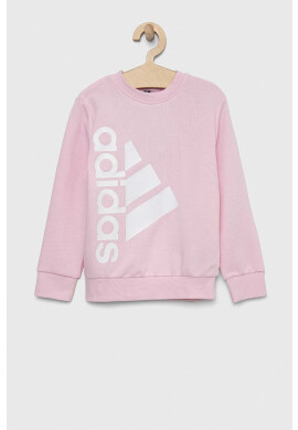 adidas Детски суичър LK в розово с принт - Pepit.bg