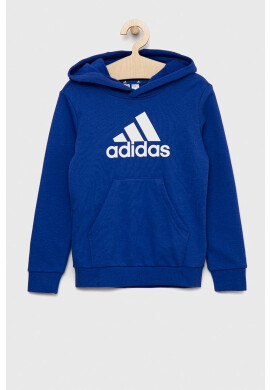 adidas Детски суичър U BL в синьо с качулка с принт - Pepit.bg