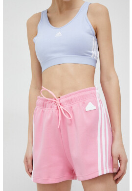 adidas Къс панталон в розово с апликация с висока талия - Pepit.bg