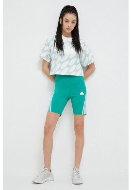 adidas Къс панталон в зелено с апликация с висока талия - Pepit.bg