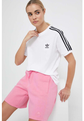 adidas Къс панталон в розово с изчистен дизайн с висока талия - Pepit.bg