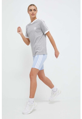 adidas Къс панталон в синьо с апликация с висока талия - Pepit.bg