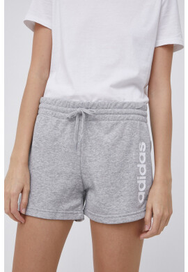 adidas Къс панталон H07874 дамски в меланж на сиво с висока талия - Pepit.bg