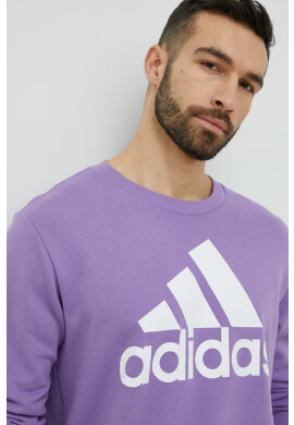 adidas Памучен суичър в лилаво с принт - Pepit.bg