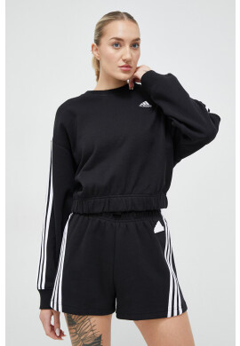 adidas Памучен суичър в черно с апликация - Pepit.bg