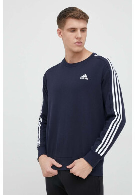 adidas Памучен суичър в тъмносиньо с десен - Pepit.bg