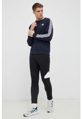 adidas Памучен суичър в тъмносиньо с десен - Pepit.bg