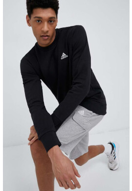 adidas Памучен суичър в черно с апликация - Pepit.bg