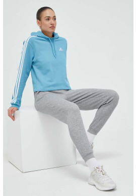 adidas Памучен суичър в синьо с качулка с апликация - Pepit.bg
