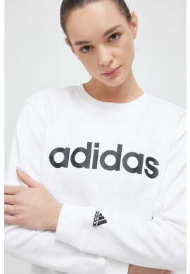 adidas Памучен суичър в бяло с принт - Pepit.bg