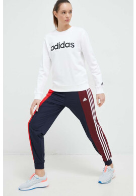 adidas Памучен суичър в бяло с принт - Pepit.bg
