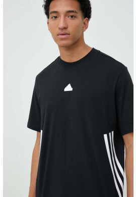 adidas Памучна тениска в черно с принт - Pepit.bg