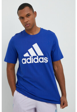 adidas Памучна тениска в синьо с принт - Pepit.bg