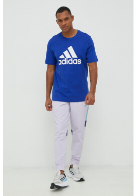 adidas Памучна тениска в синьо с принт - Pepit.bg