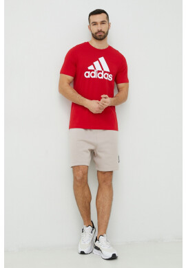 adidas Памучна тениска в червено с принт - Pepit.bg