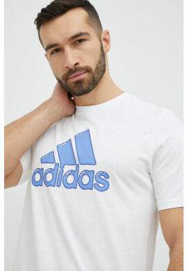 adidas Памучна тениска в бяло с принт - Pepit.bg