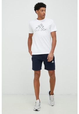 adidas Памучна тениска в бяло с принт - Pepit.bg