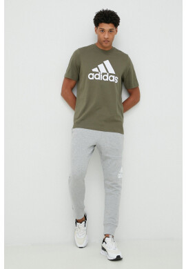 adidas Памучна тениска в зелено с принт - Pepit.bg