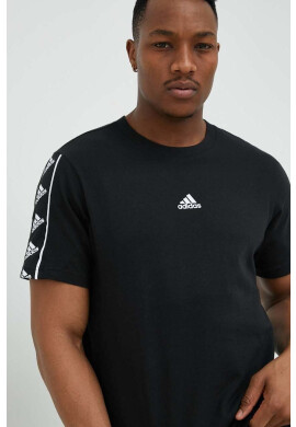 adidas Памучна тениска в черно с принт - Pepit.bg