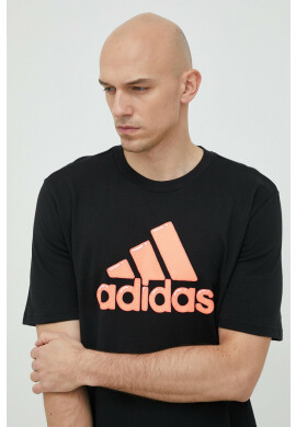 adidas Памучна тениска В черно с принт - Pepit.bg