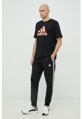 adidas Памучна тениска В черно с принт - Pepit.bg