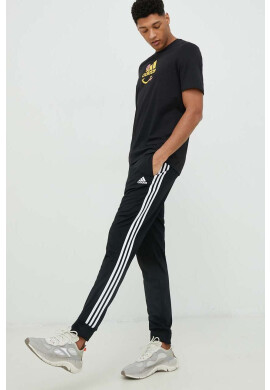 adidas Памучна тениска в черно с принт - Pepit.bg