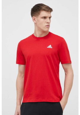 adidas Памучна тениска в червено с изчистен дизайн - Pepit.bg