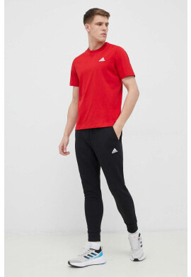 adidas Памучна тениска в червено с изчистен дизайн - Pepit.bg