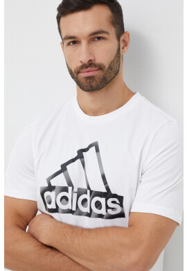 adidas Памучна тениска в бяло с принт - Pepit.bg