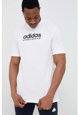 adidas Памучна тениска в бяло с десен - Pepit.bg