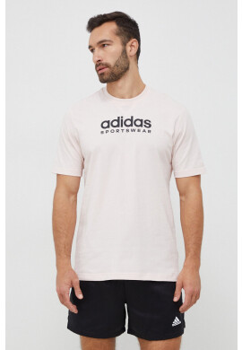 adidas Памучна тениска в розово с принт - Pepit.bg