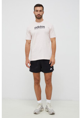 adidas Памучна тениска в розово с принт - Pepit.bg