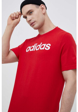 adidas Памучна тениска в червено с принт - Pepit.bg